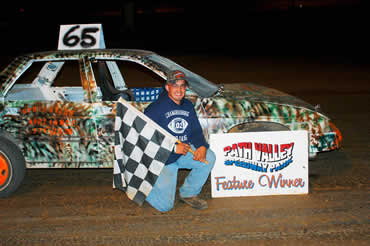 Steve Frazier of Chambersburg won the first race he ever entered Saturday in six-cylinder strictly stocks at Path Valley. 
